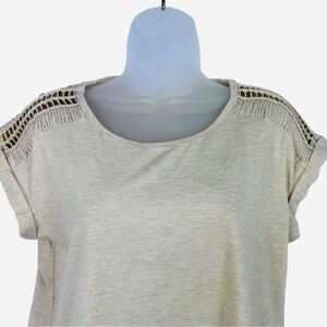 Rose & Olive Tan T-Shirt Short Sleeve Sz M